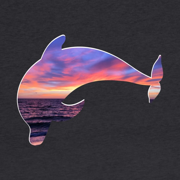 Bottlenose Dolphin - Ocean/Sky Silhouette by NeonSpiders.com